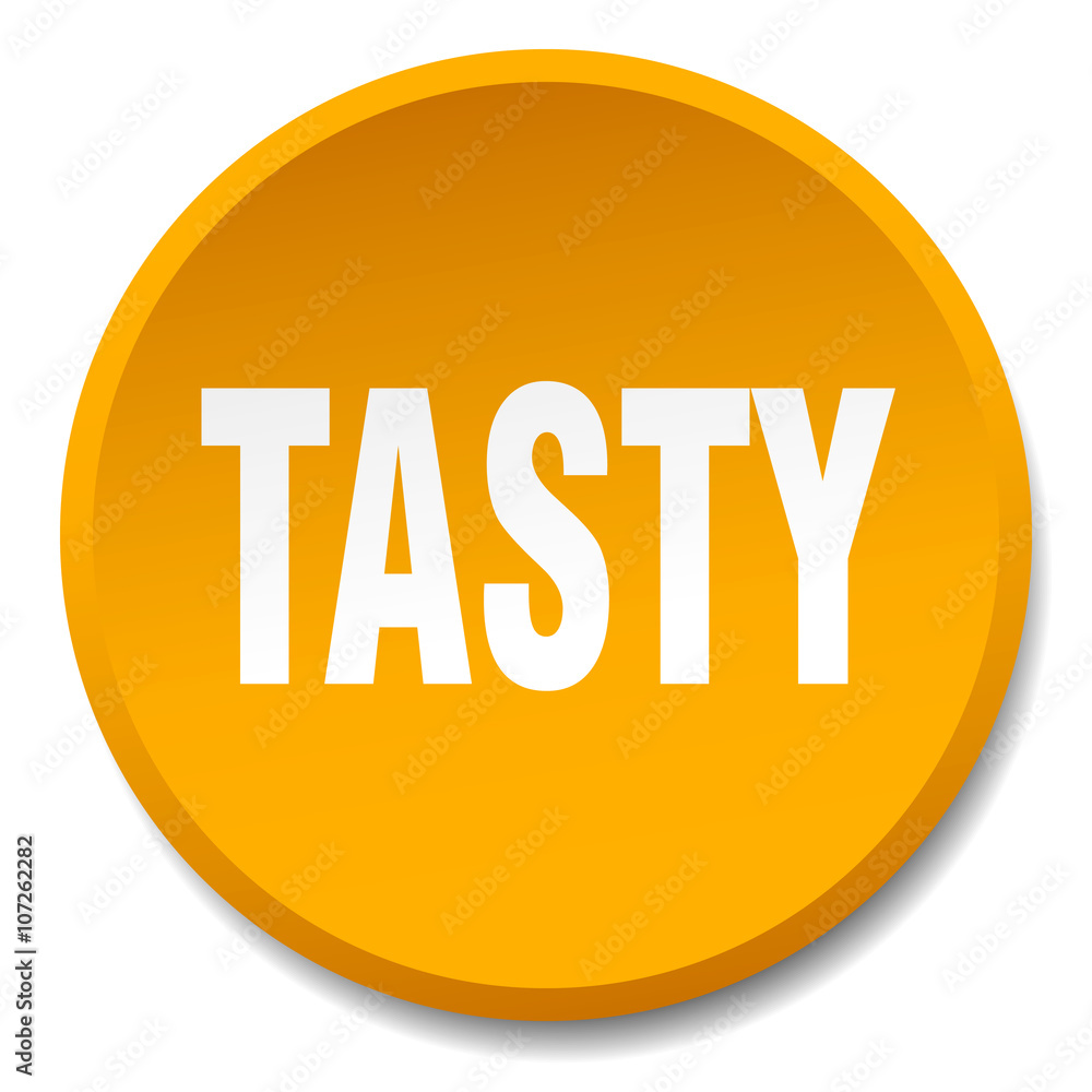 tasty orange round flat isolated push button tasty orange round flat isolated push button