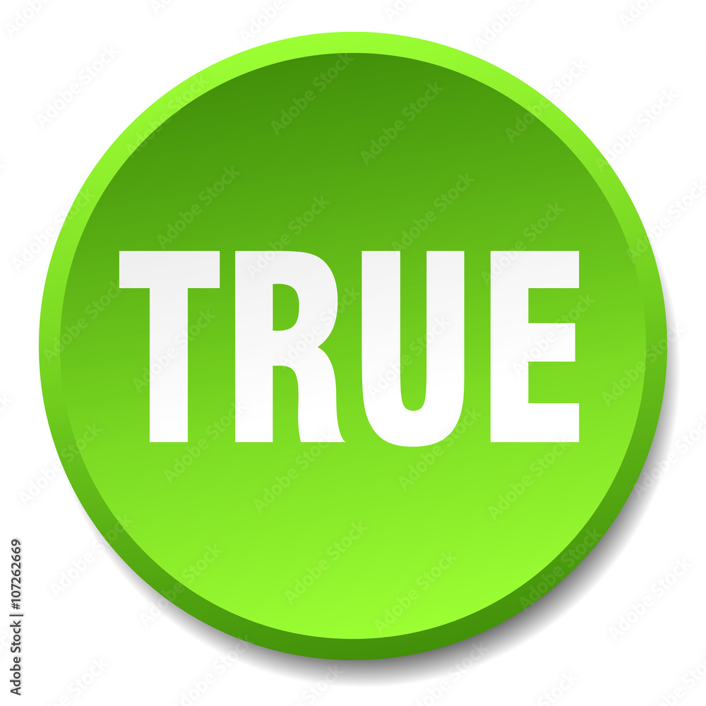 true green round flat isolated push button true green round flat isolated push button