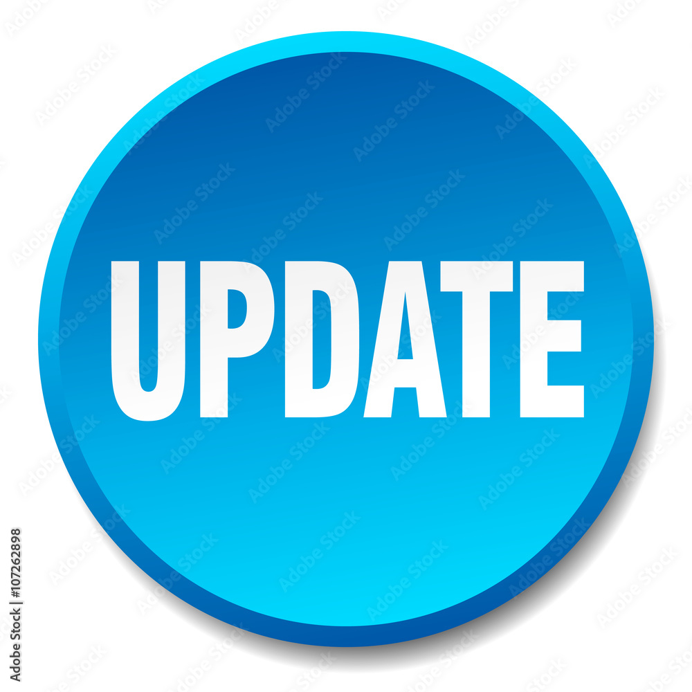 update blue round flat isolated push button update blue round flat isolated push button