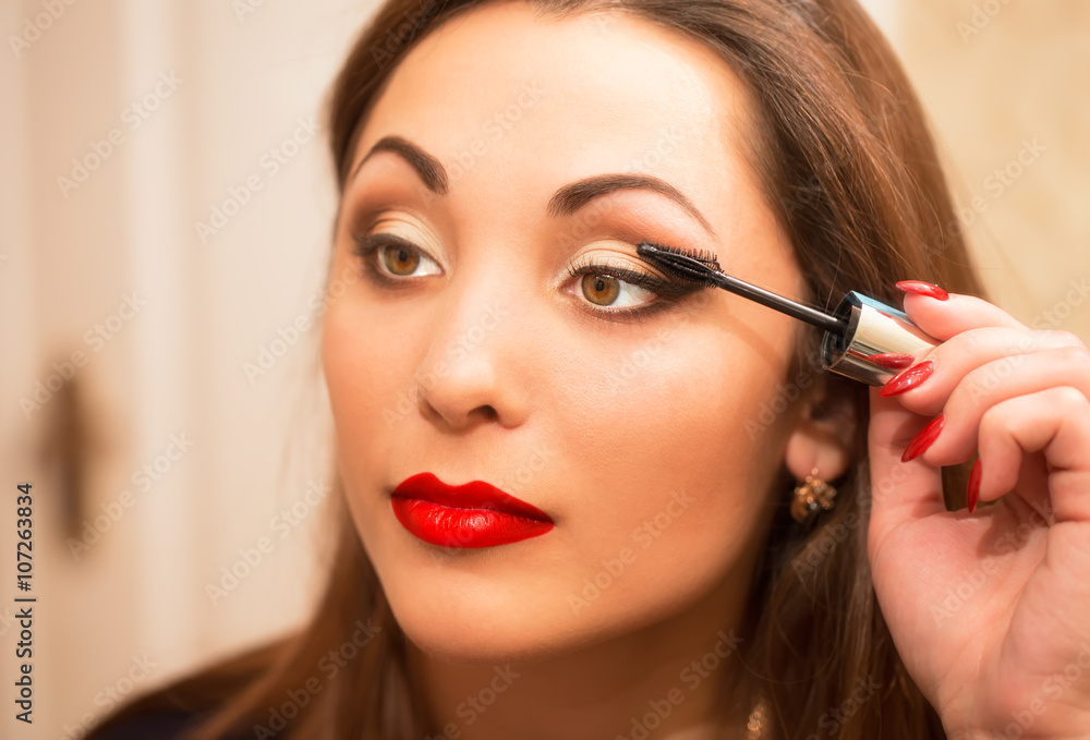 Makeup routine of beautiful young woman. Makeup routine of beautiful young woman.