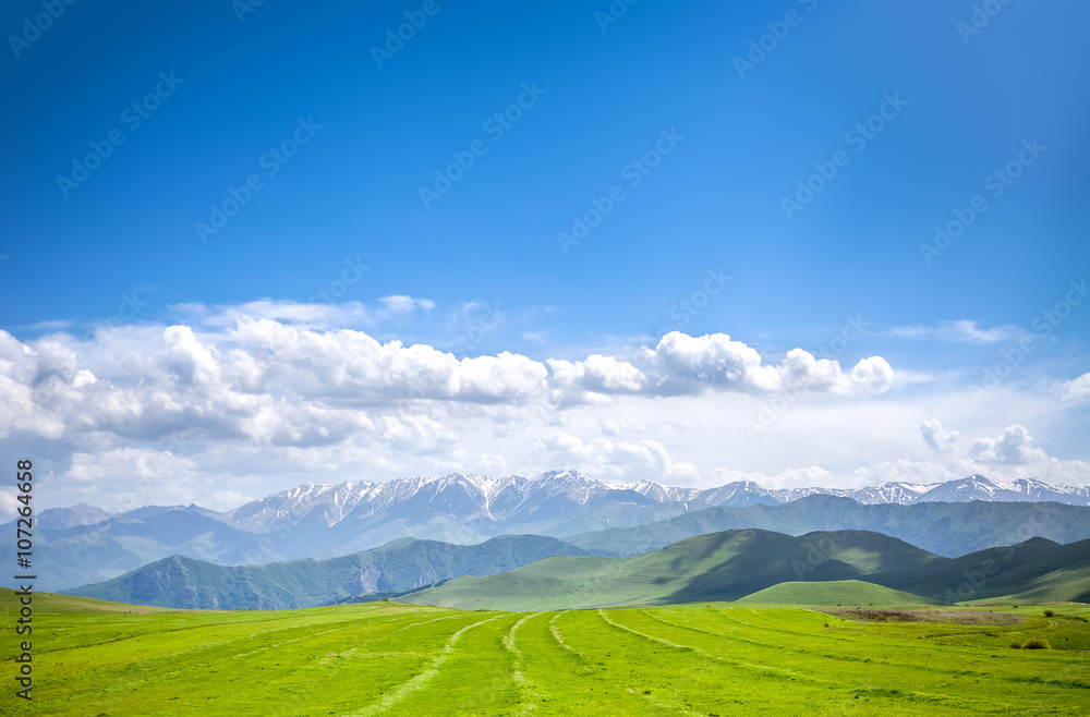 landscape with mountains and sky