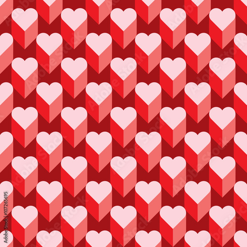 Seamless Heart Pattern. Ideal for Valentine's Day Card or Wrapping Paper. 