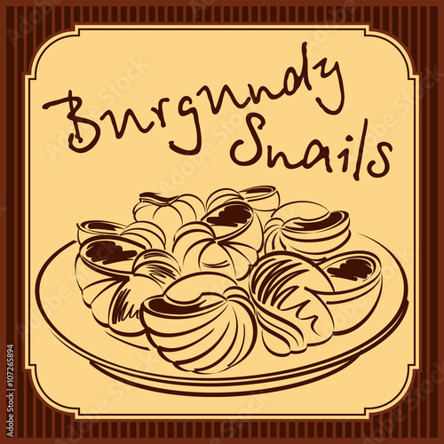 Burgundy snails vector