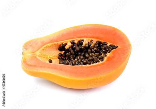 Papaya on white background