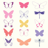Butterflies Set - vector illustration eps10