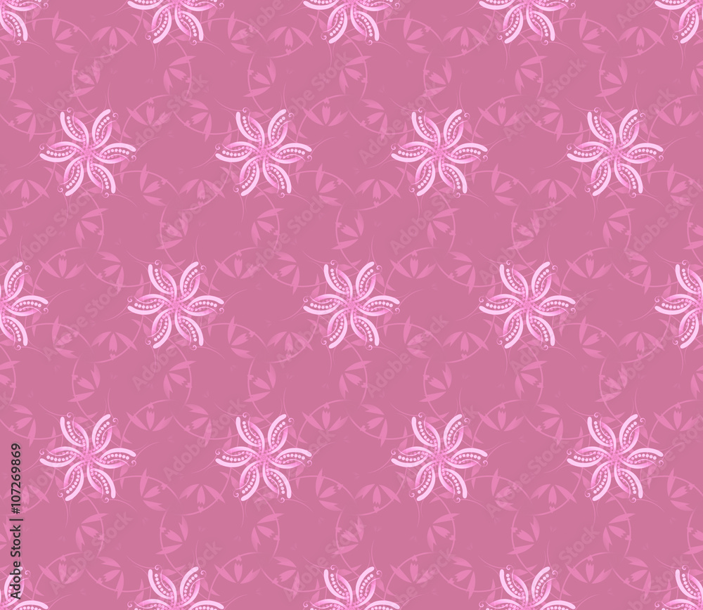 Fototapeta premium Purple seamless wall-paper with abstract flower