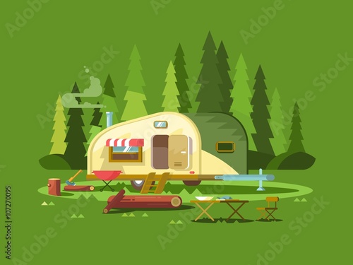 Trailer for travel in forest