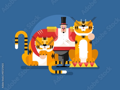 Animal trainer with tiger