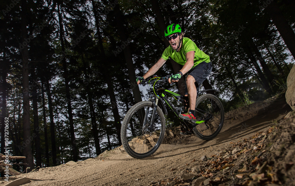Rider in action at Mountain Bike Rider in action at Mountain Bike