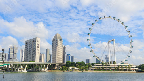 Canvas Print Singapore cityscape againt cloud and blue sky