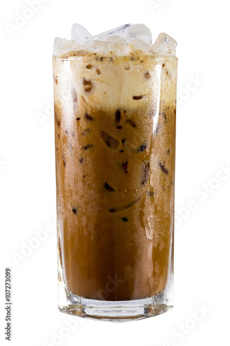 iced coffee on white background