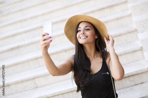 Woman taking selfie