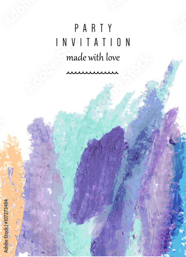 Artistic card with real oil pastel texture.  