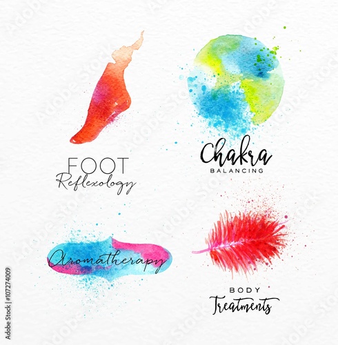 Beauty natural spa symbols foot