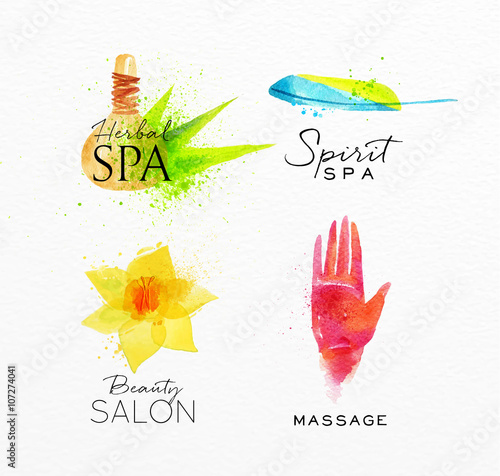 Beauty natural spa symbols herbal