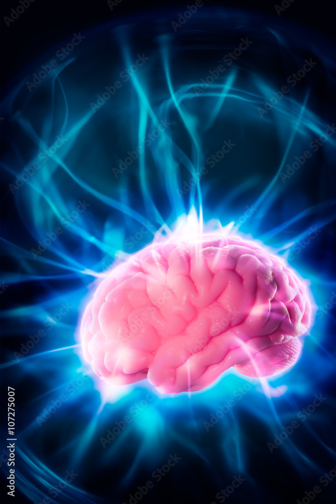 Brain power concept with abstract light rays Brain power concept with abstract light rays