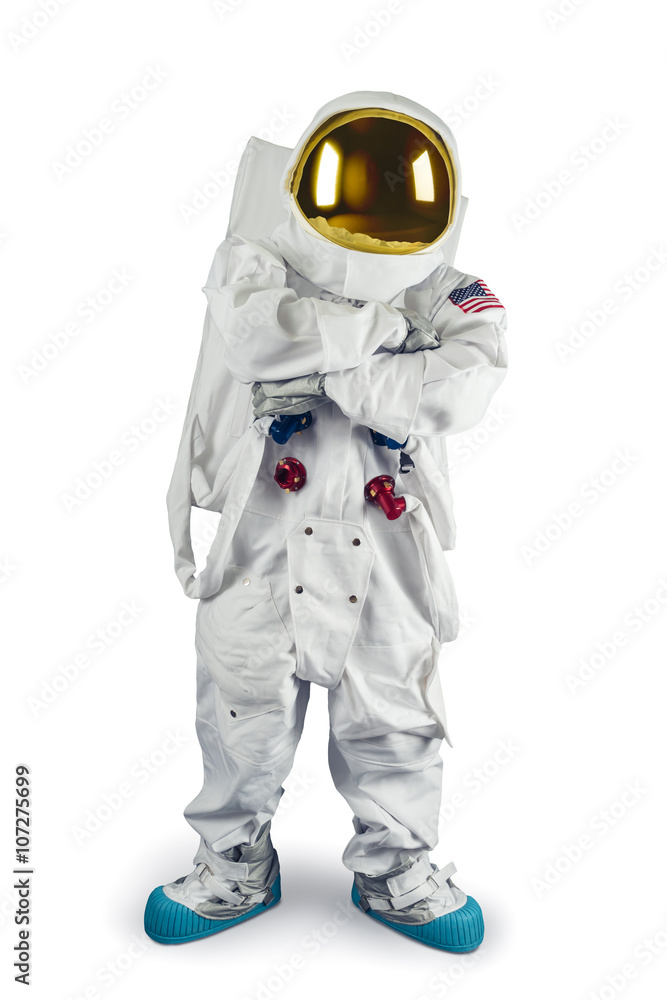 Astronaut standing on a white background