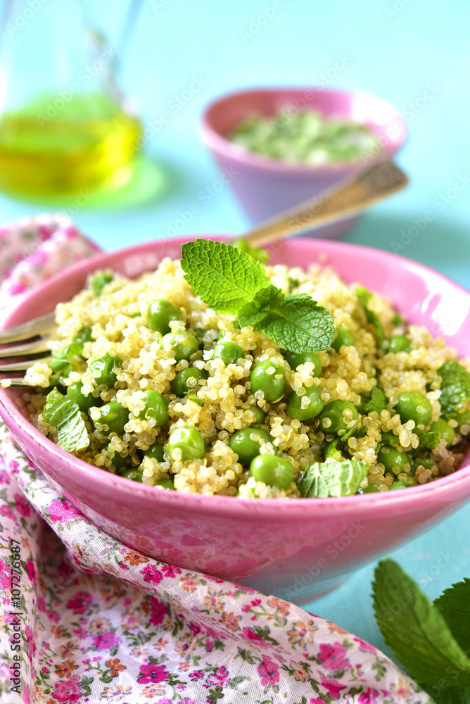 Quinoa salad with green pea and mint. Quinoa salad with green pea and mint.