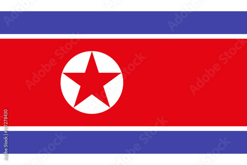 North Korea flag on a white background, vector illustration stylish
