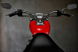 no brand custom red moto bird eye view  3d illustration