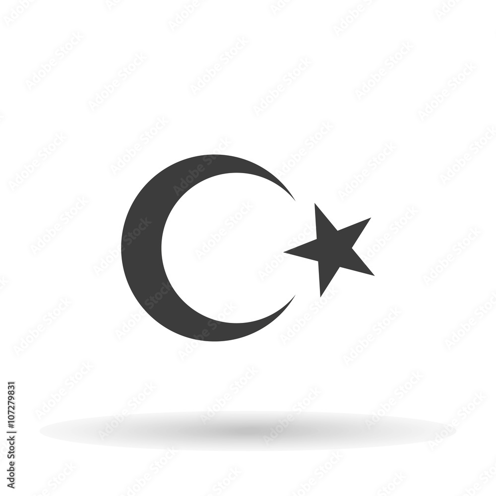 Turkish flag icon element on a white background, vector illustration stylish Turkish flag icon element on a white background, vector illustration stylish