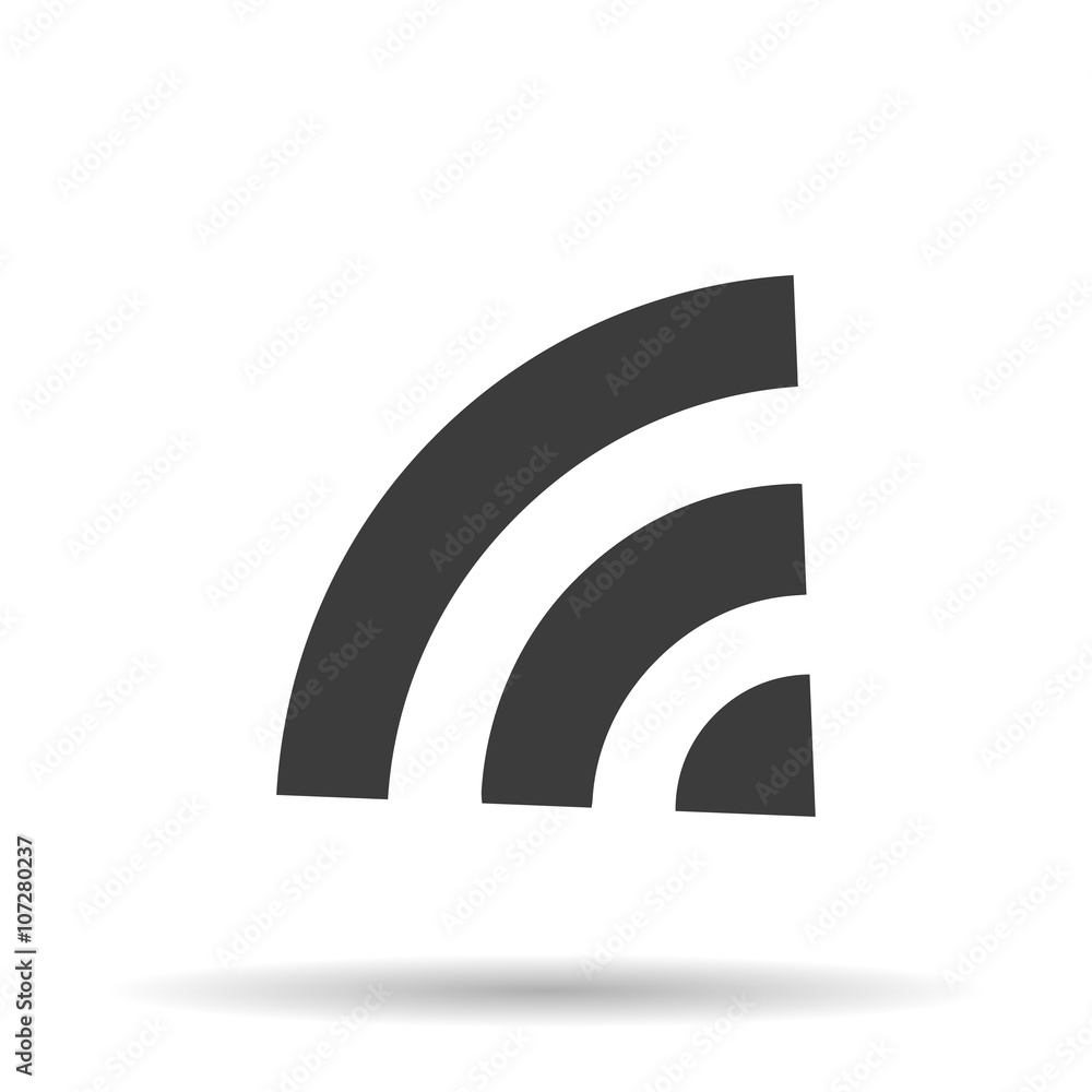 WIFI icon with shadow on a white background, vector illustration WIFI icon with shadow on a white background, vector illustration
