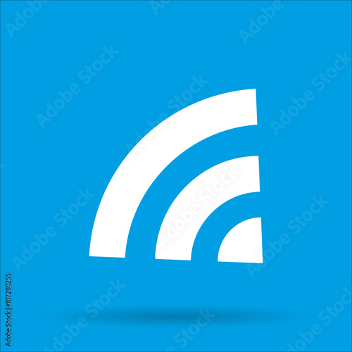 WIFI icon with shadow on a blue background, vector illustration