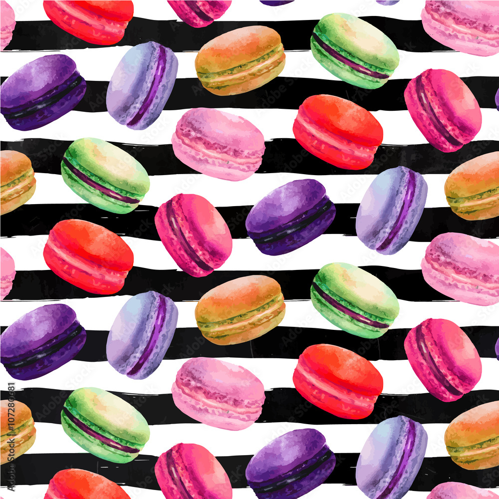 Watercolor macaron seamless pattern Watercolor macaron seamless pattern