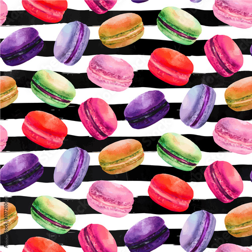 Watercolor macaron seamless  pattern