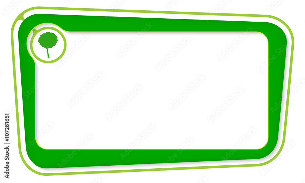 Vector box for your text with tree symbol Vector box for your text with tree symbol