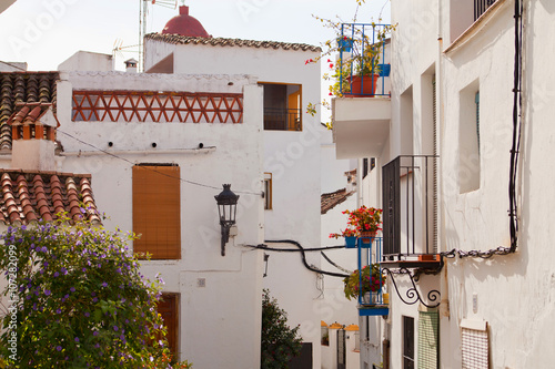 traditional white architecture mountain village in Andalusia , Spain