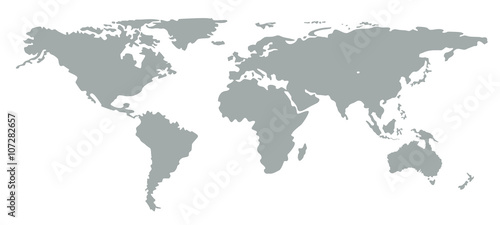 Grey silhouette world map