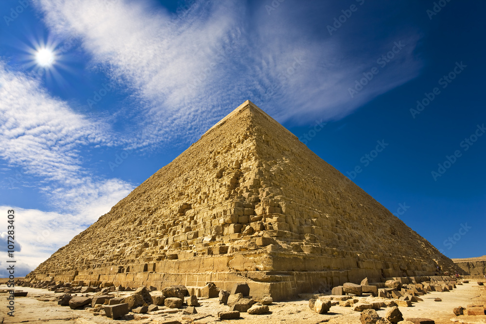 Egypt. Giza. Khafre's Pyramid. The Pyramid Fields from Giza to Dahshur is on UNESCO World Heritage List