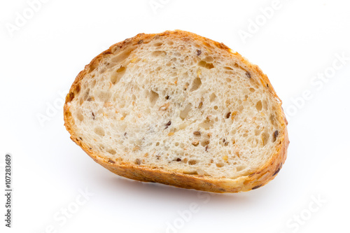 Loaf of bread isolated on white.