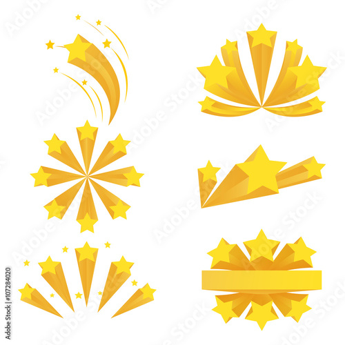 Stars burst elements. Vector on white background