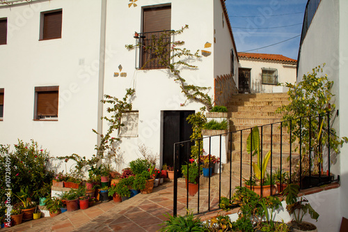 traditional white architecture mountain village in Andalusia , Spain