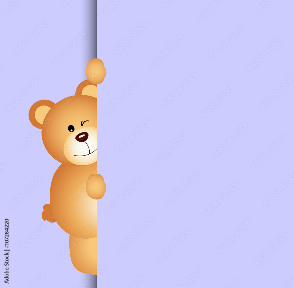 Fototapeta premium Teddy bear peeking out 