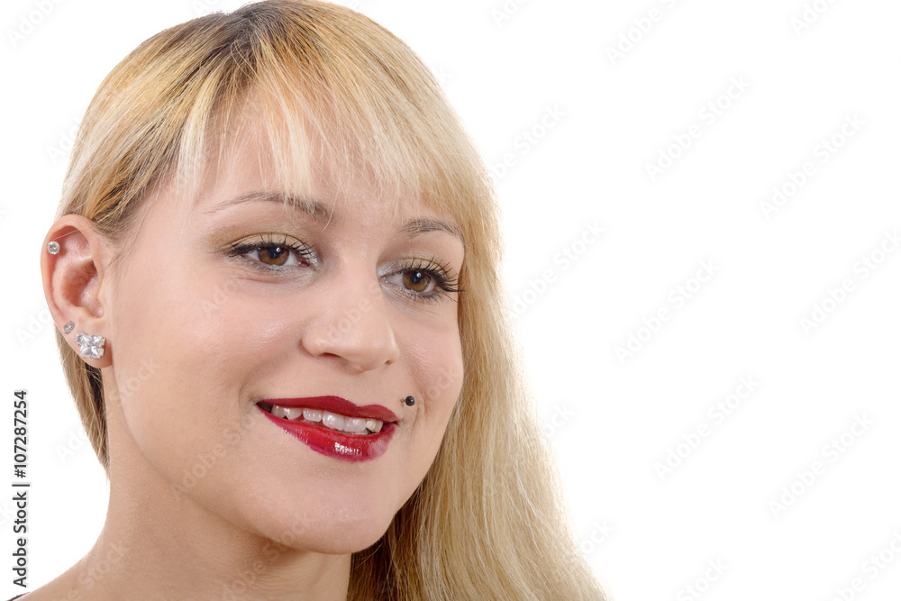 portrait of pretty woman with long straight blond hair. portrait of pretty woman with long straight blond hair.