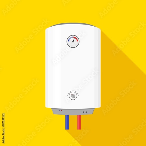 Boiler Icon. Boiler Icon flat style. Boiler isolated on yellow background. Boiler flat icon with shadow. Boiler Vector Illustration