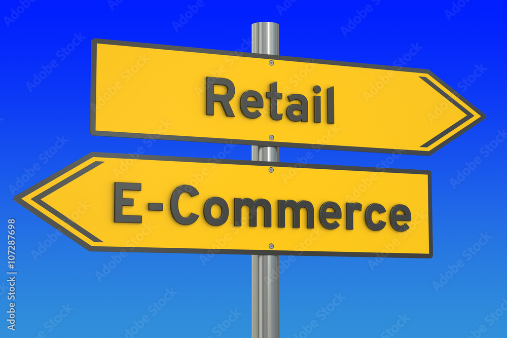 e-commerce or retail concept, 3D rendering e-commerce or retail concept, 3D rendering