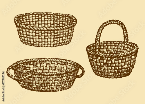 Vector picture of wickerwork basket