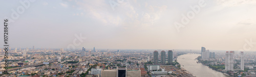 Bangkok panorama / Bangkok panorama, view of capital Bangkok Thailand from abandoned building.