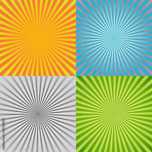 Quadro su tela Sunburst background set
