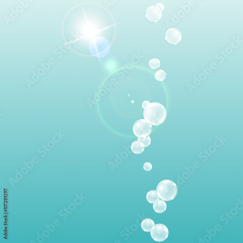 underwater with bubbles