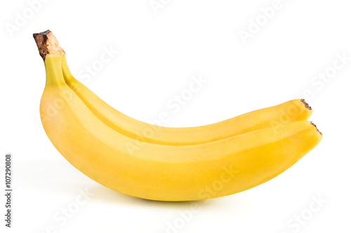 Two bananas isolated on white background