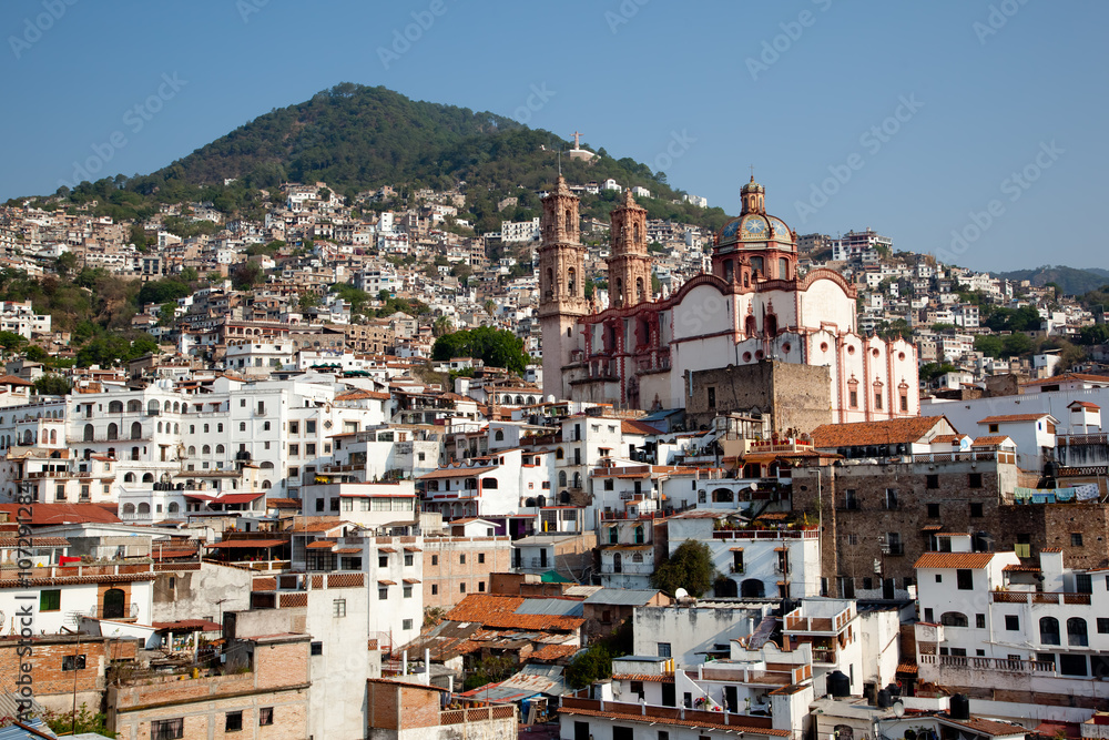 Taxco houses and Church