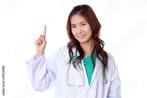 woman doctor isolated white background