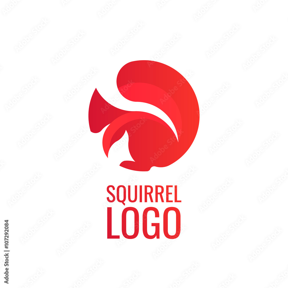Unique concept of squirrel circle vector logo. 