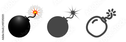 Bomb icon set