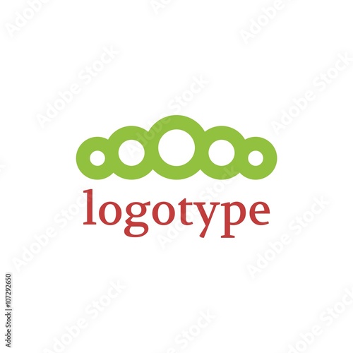 Vector of round sign / pea pod / peas. Logo for food / trade. Other companies. Vector illustration.